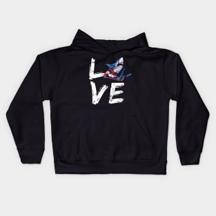 Hockey Shark Lover Distress Design Kids Hoodie